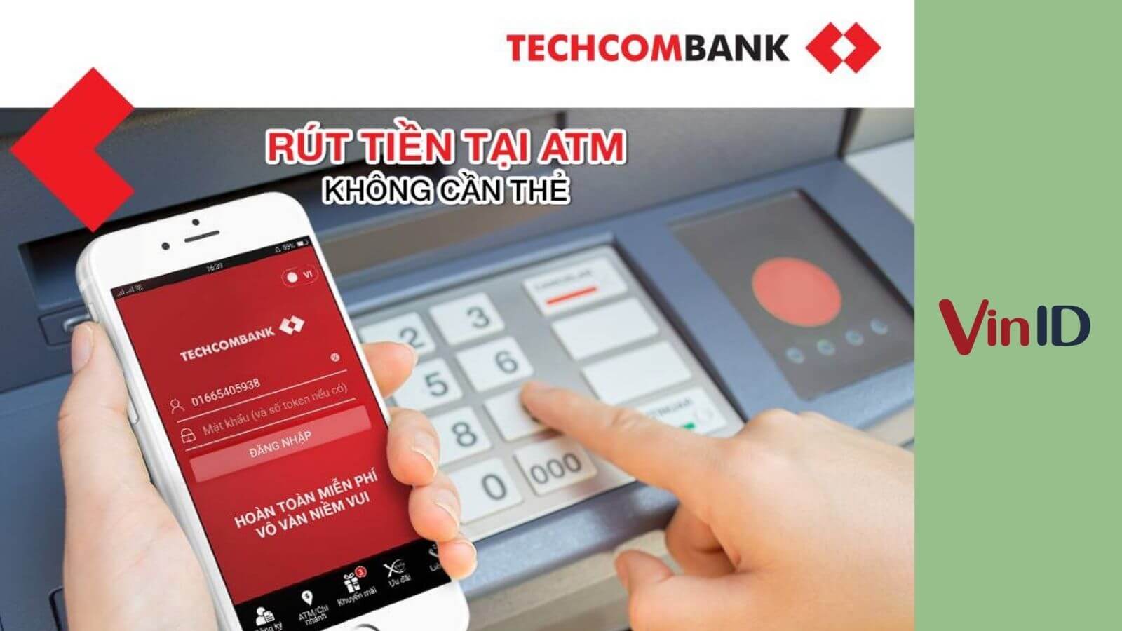 Rút tiền không cần thẻ Techcombank