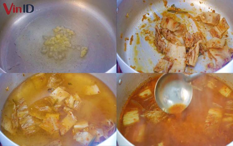 Kimchi làm cho món mì cay Hàn Quốc tăng thêm hương vị đậm đà hơn