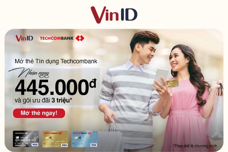 Ưu đãi từ VinID khi mở thẻ Visa Techcombank