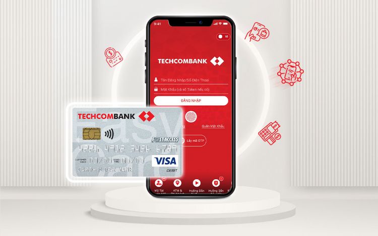 Đăng nhập ứng dụng F @ st Mobile và nhận thông báo ngày hết hạn thẻ Techcombank