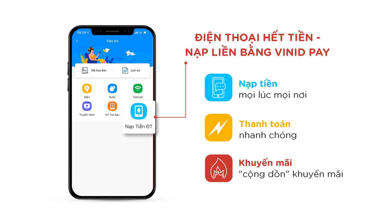 VinID tặng tiền khi thanh toán điện, nước bằng ví VinID Pay