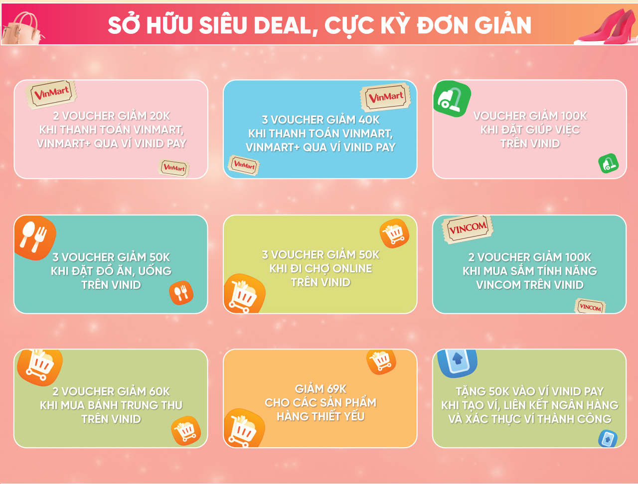 Sở hữu siêu Deal, cực kỳ đơn giản với giá trị đến 999K cho các tính năng vô cùng thiết thực trên VinID