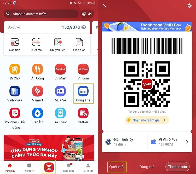 thanh toán quét mã qr