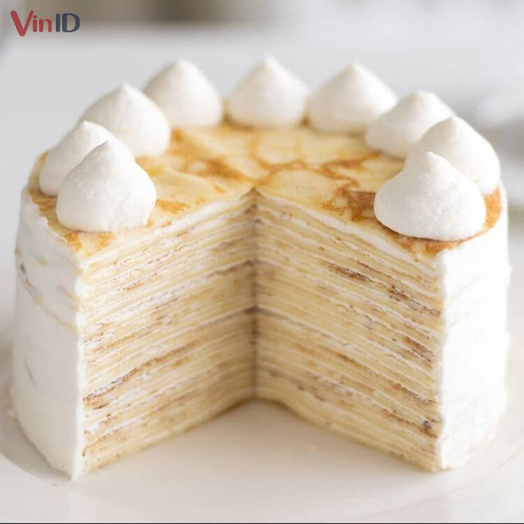 Thành phẩm bánh crepe ngàn lớp nịnh miệng cả những người khó tính