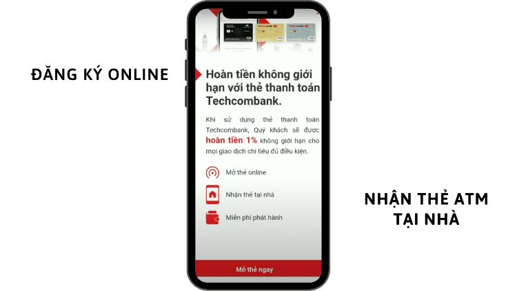 Đăng ký mở thẻ Techcombank trực tuyến