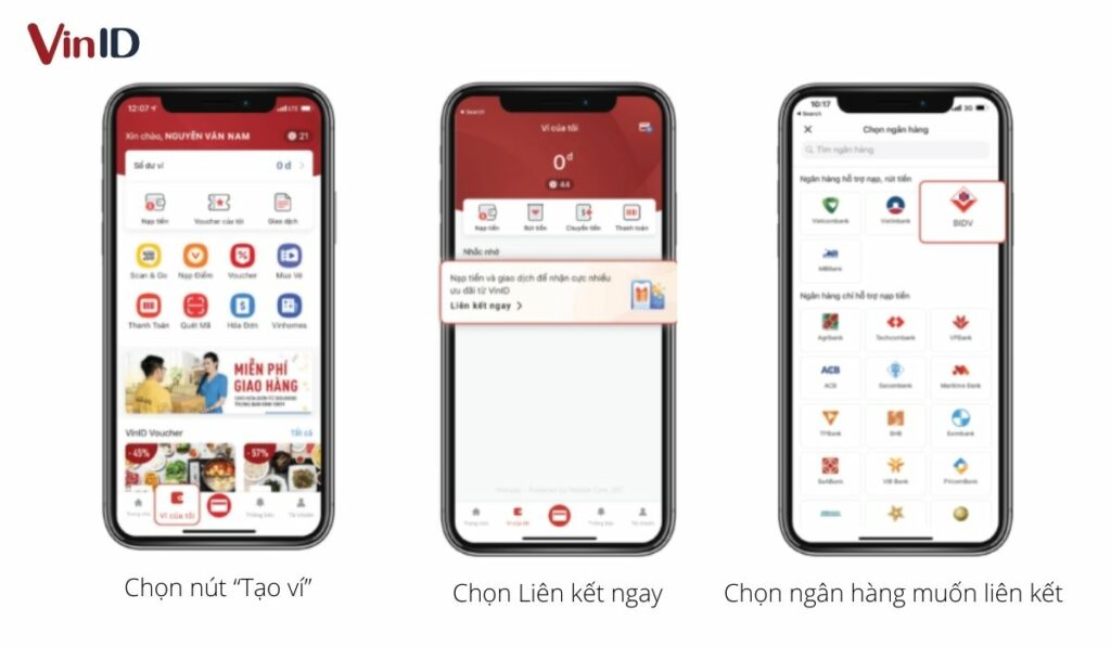 Liên kết ví dễ dàng với 34 ngân hàng