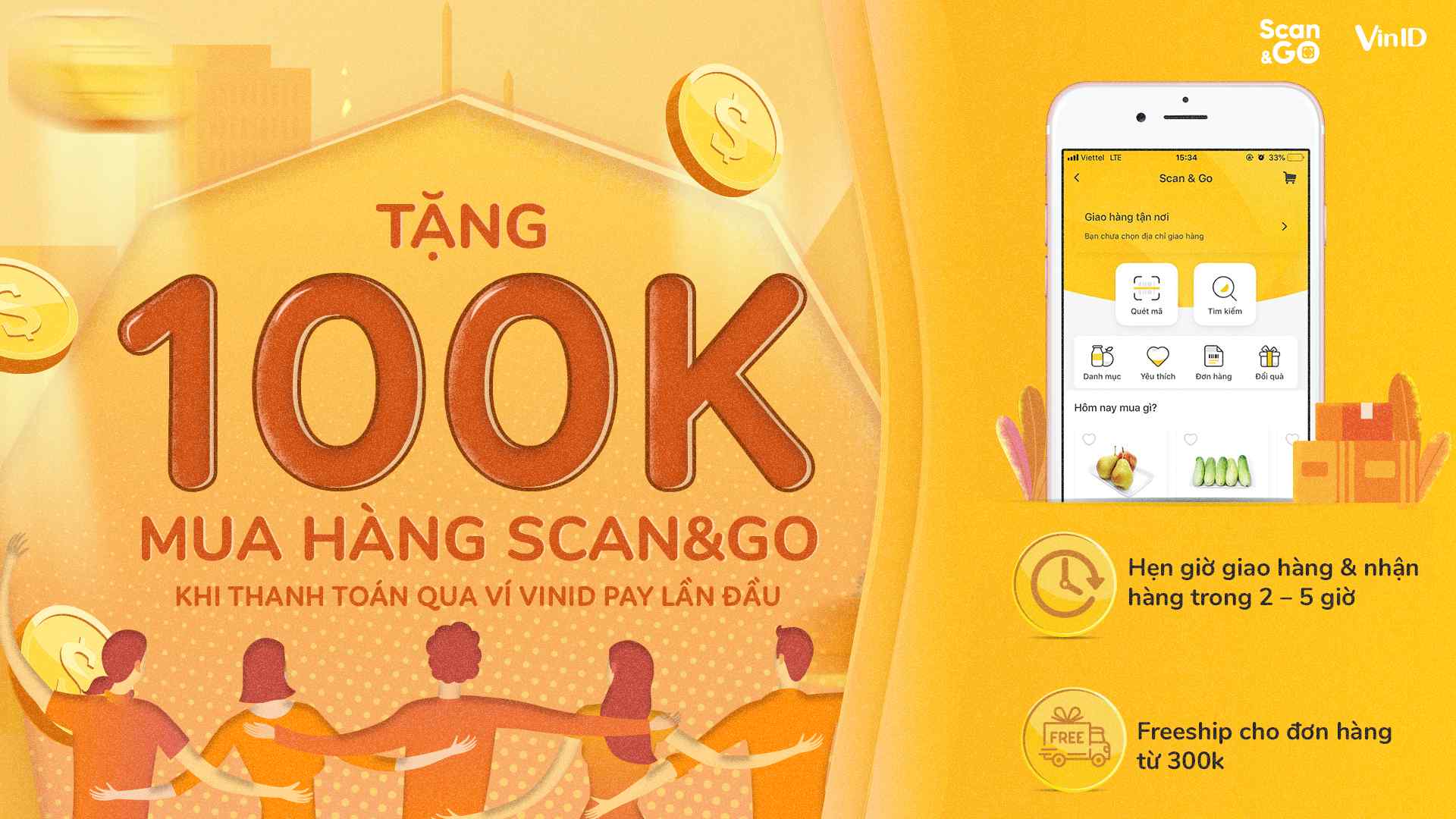 Thanh toán đơn hàng Scan&Go bằng app VinID