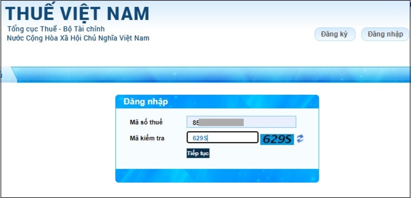 Truy cập trang Thuế điện tử