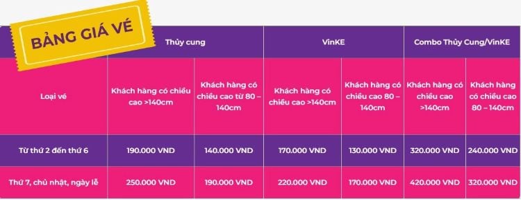 Bảng giá vé thuỷ cung Times City 2023