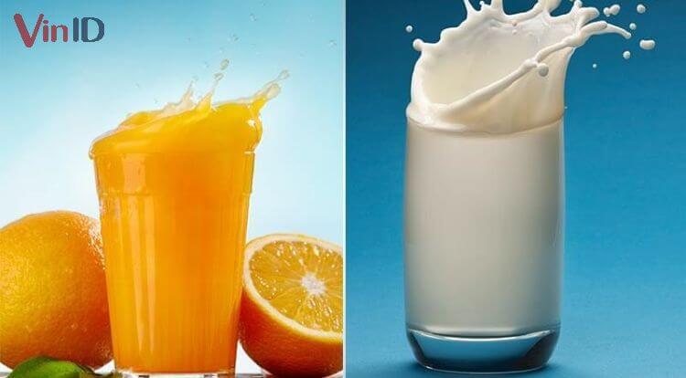 Dùng chung cam và sữa tươi gần nhau khiến bạn dễ bị tiêu chảy, chướng bụng