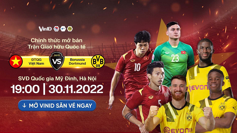 Đừng bỏ lỡ cơ hội sưu tầm vé xem Việt Nam vs Dortmund, với dịch vụ bán vé trực tuyến của VinID thì việc đặt vé trở nên đơn giản và tiện lợi hơn bao giờ hết.