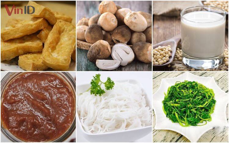 Nguyên liệu nấu canh bún chay