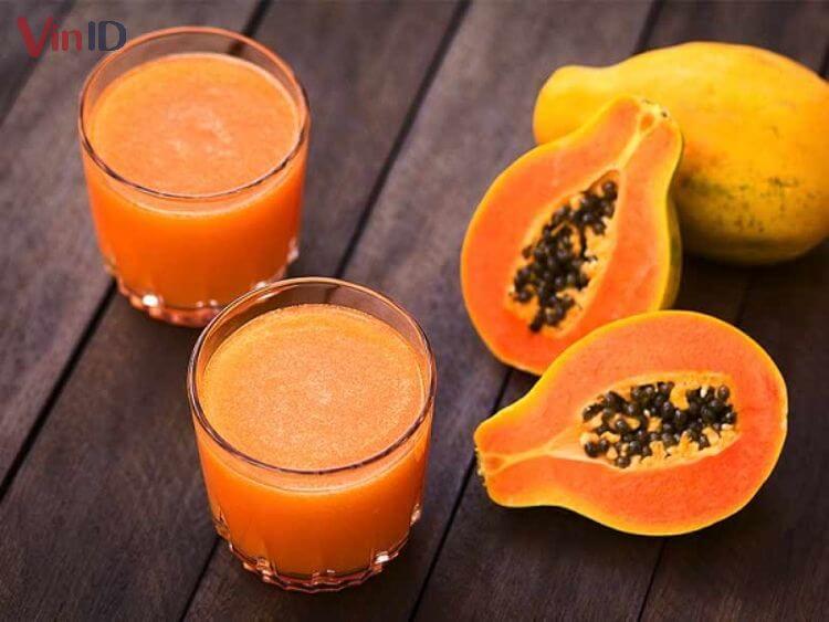 Smoothie đu đủ, cam rất tốt cho hệ tiêu hoá