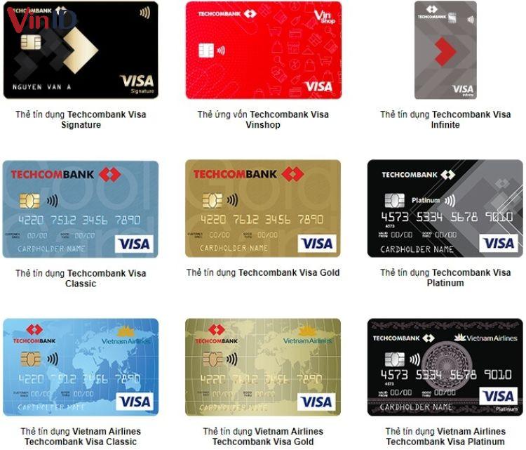 Danh sách thẻ tín dụng Techcombank