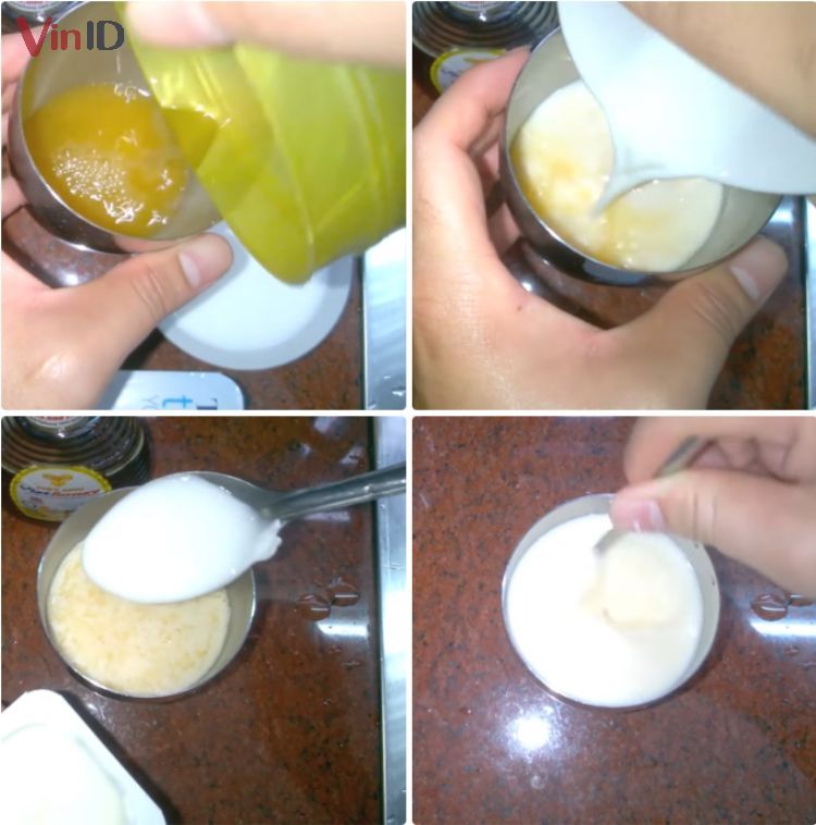 Các bước pha chế nước cam sữa chua 