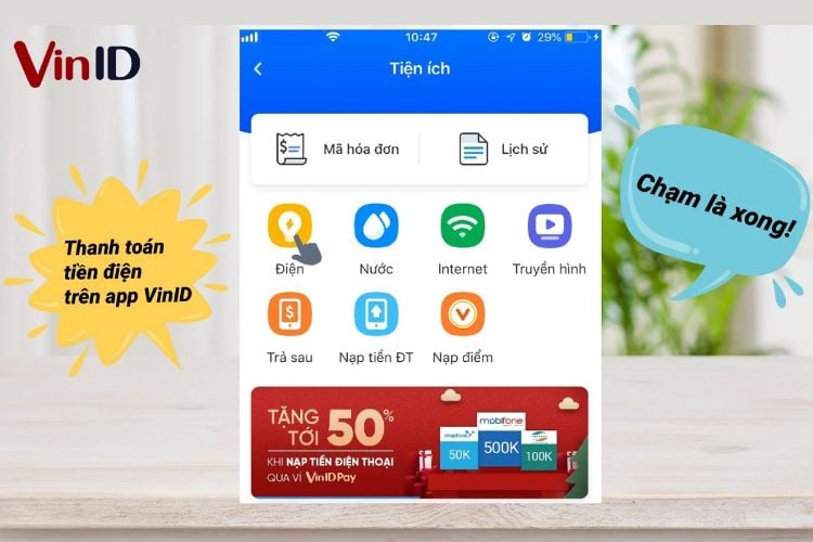 Thanh toán tiền điện nhanh chóng