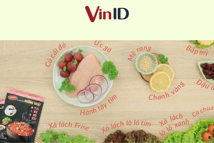 Các loại rau củ quả và ức gà