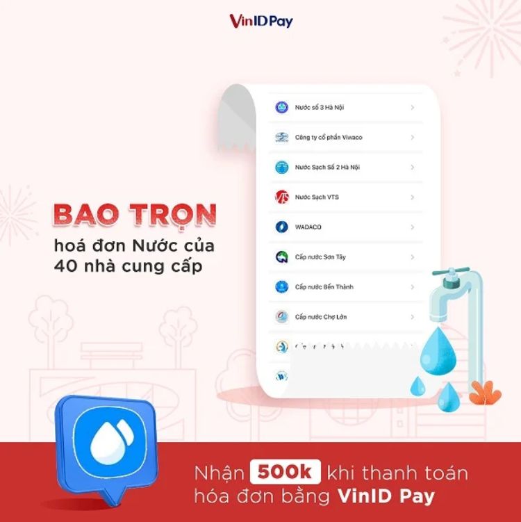 VinID bao trọn hóa đơn nước của 40 NCC