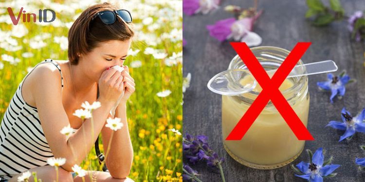 Không nên dùng sữa ong chúa khi bị dị ứng với phấn hoa