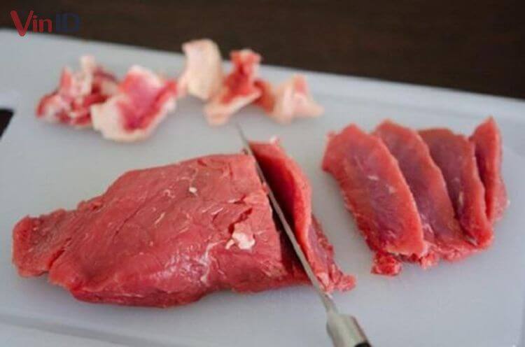 Thịt cắt lát dày vừa phải