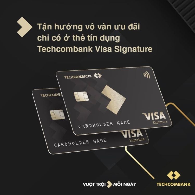 Thẻ tín dụng Techcombank Visa Signature.