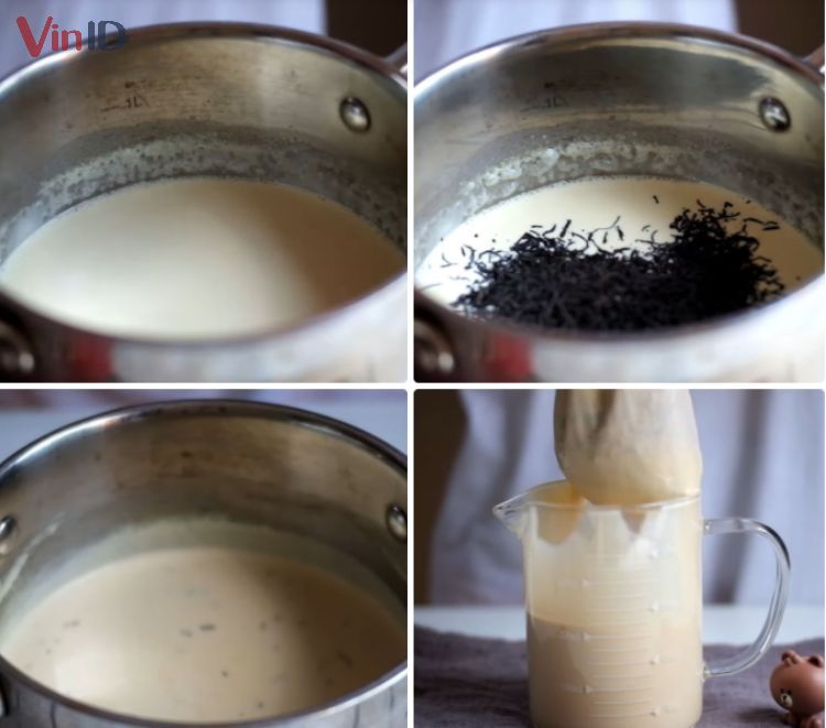 Các bước thực hiện kem trà sữa