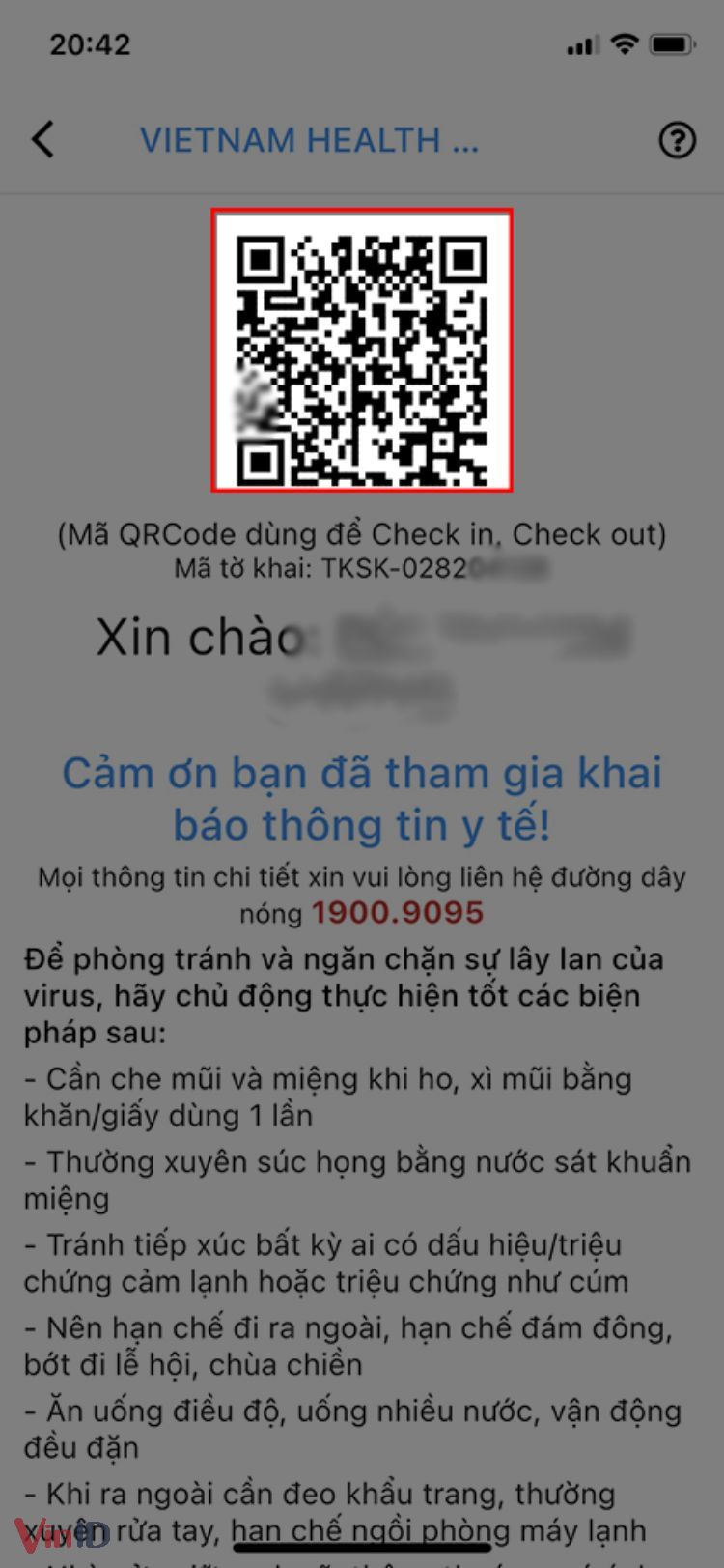 Dùng mã QR code để Check in & Check out