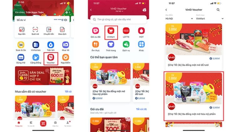 Săn mã voucher quà tặng trên app VinID