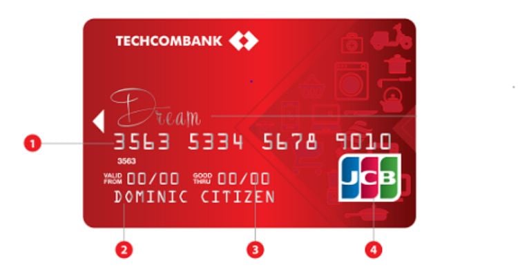 Mặt trước tín dụng DreamCard Techcombank