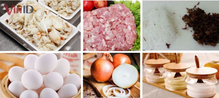 Nguyên liệu chính chế biến món chả cua thịt trứng