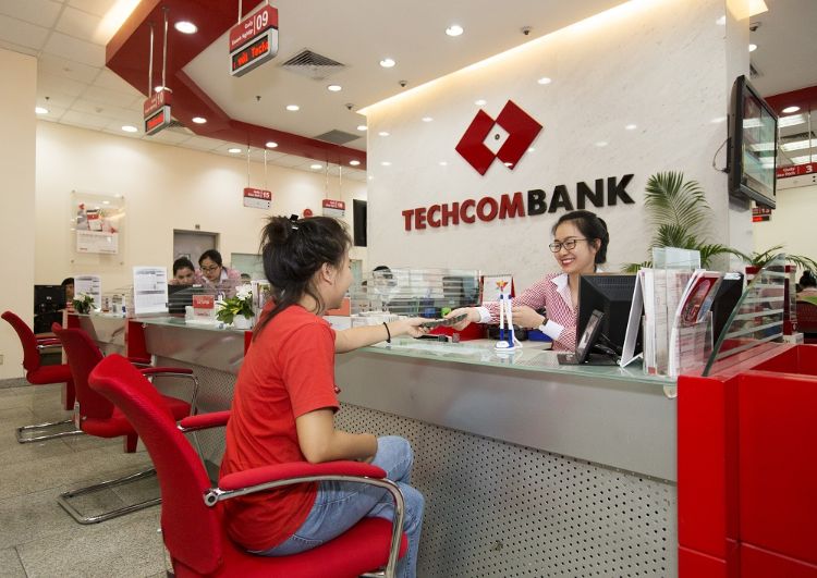 Quầy giao dịch của Techcombank