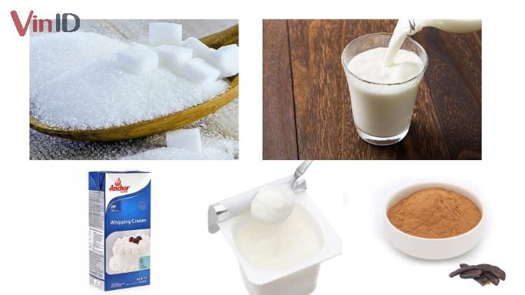 Nguyên liệu làm kem sữa chua bằng whipping cream