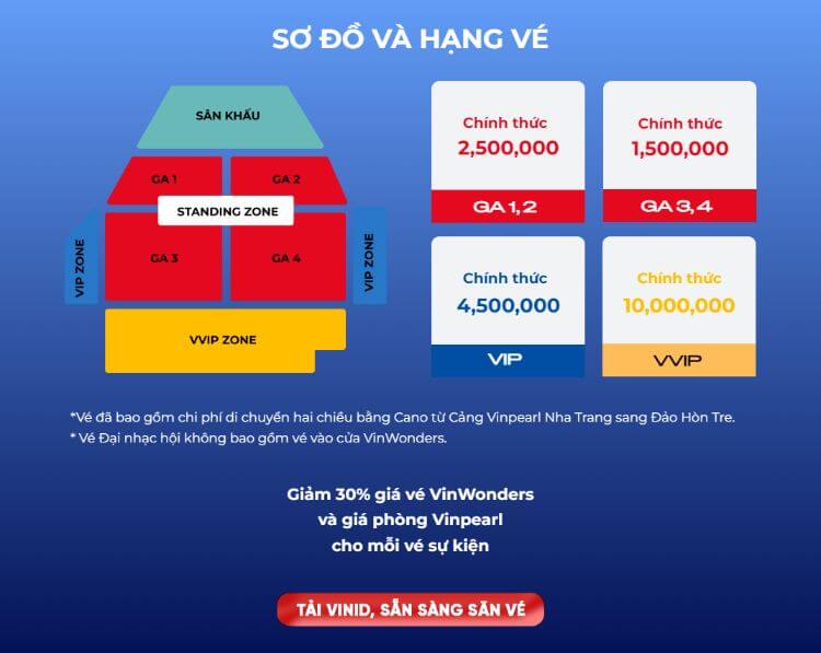 Sơ đồ và hạng vé tham dự lễ hội âm nhạc 8Wonder, VinWonders Nha Trang Sơ đồ và hạng vé tham dự lễ hội âm nhạc 8Wonder, VinWonders Nha Trang