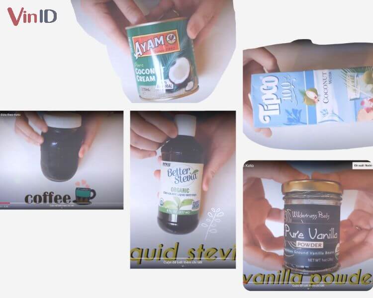 Những nguyên liệu chính để làm cà phê cốt dừa keto