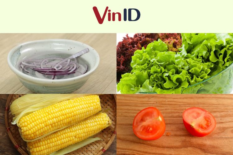 Sơ chế các loại rau củ quả cho món salad ức gà