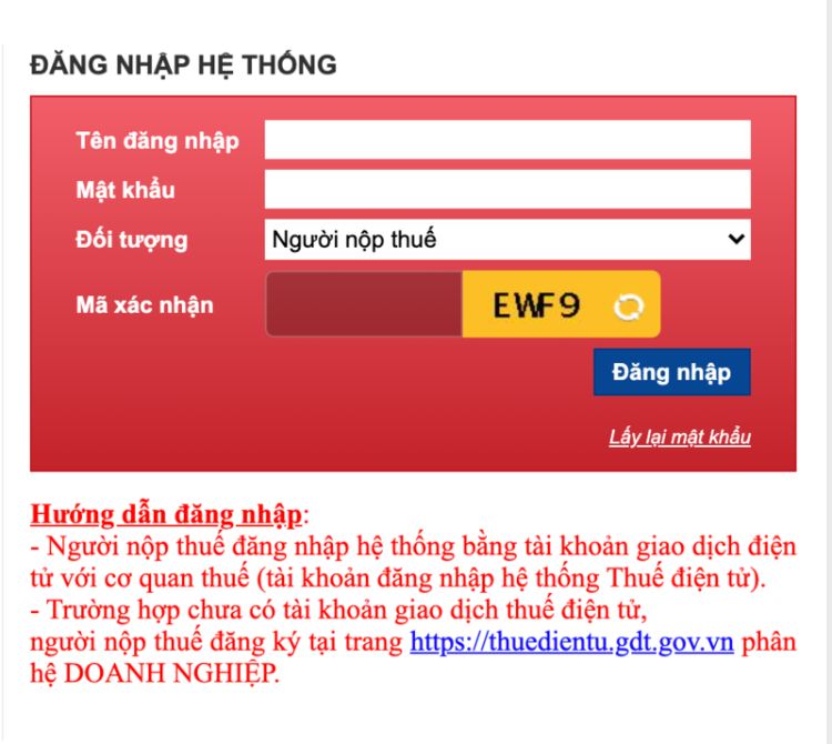 Điền tên đăng nhập theo hệ thống