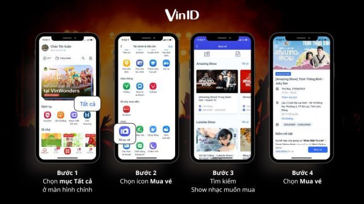 Đặt mua vé Mây lang thang trên app VinID siêu nhanh chóng