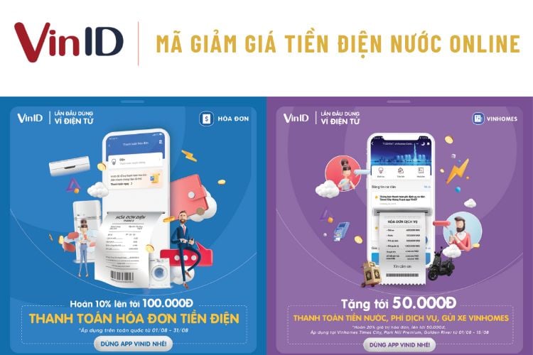 VinID giới thiệu mã giảm giá lên đến 100.000 đồng khi thanh toán tiền điện, nước qua Ví Pay
