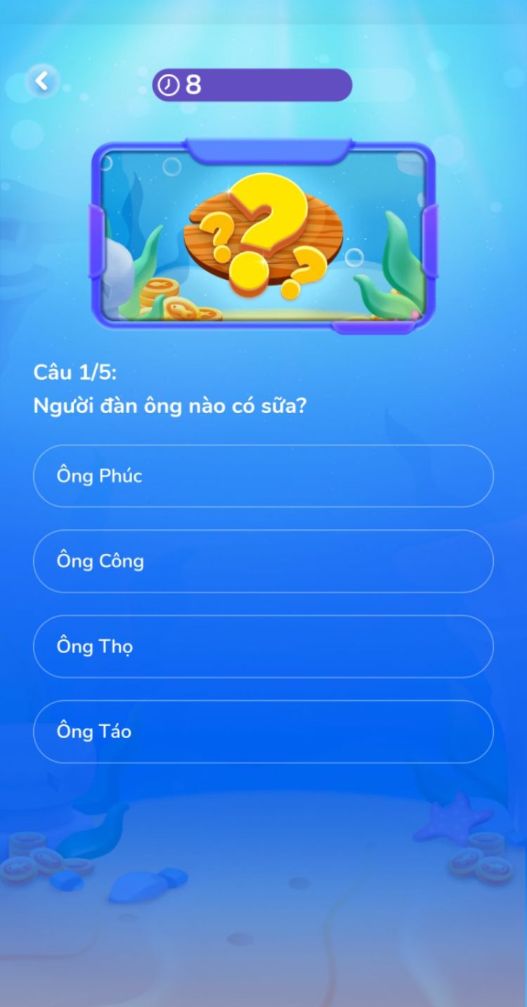 Trả lời câu đố của chương trình trong thời gian cho phép