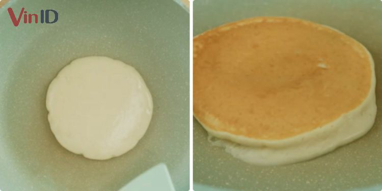 Chiên bánh pancake kể từ bột trộn sẵn