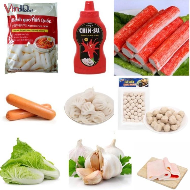 Nguyên liệu để làm lẩu Tokbokki bằng tương ớt Việt Nam