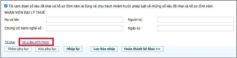 Nếu đã có người đăng ký người phụ thuộc với cơ quan thế thì kéo xuống dưới và nhấp vào ô trong hình