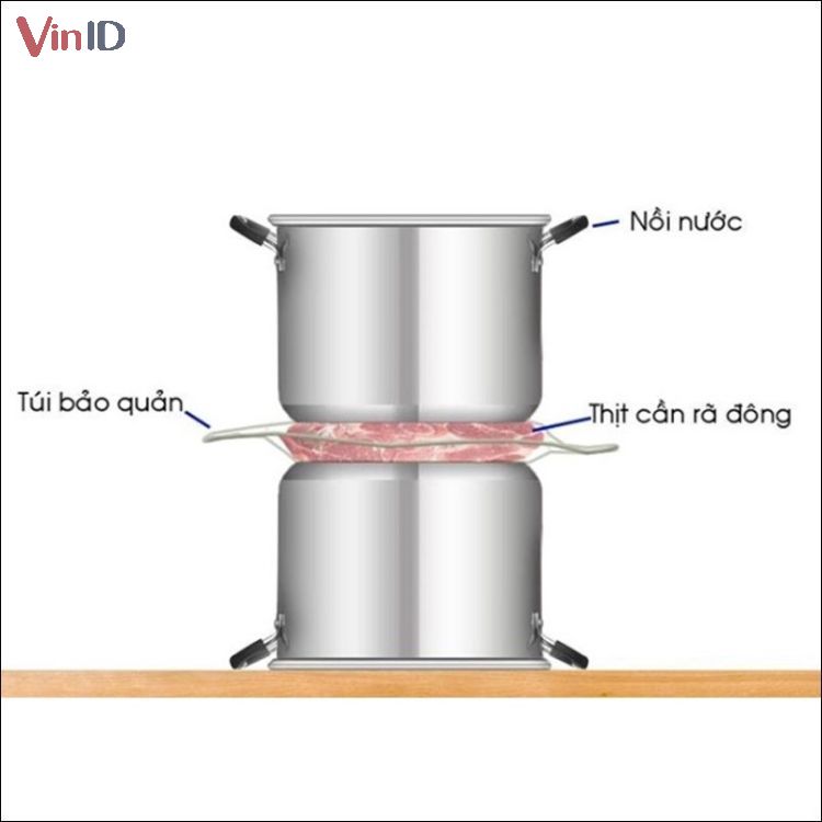 Cách rã đông thịt chỉ với 2 nồi nhôm 