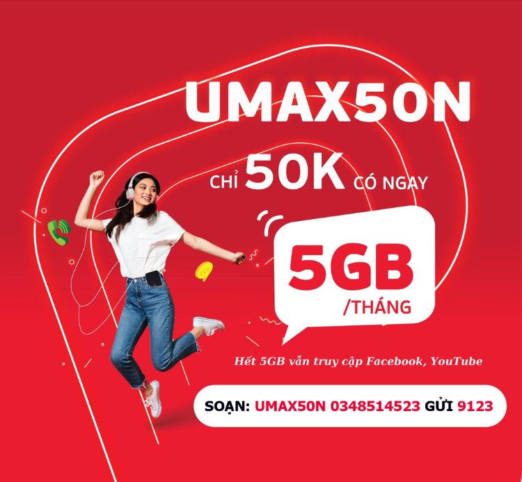 Gói UMAX50N chỉ với 50K