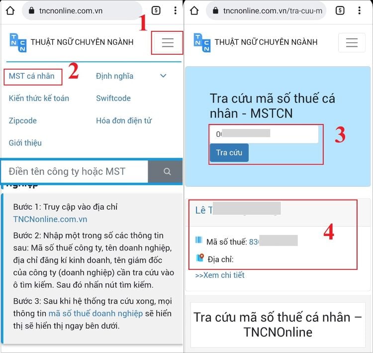 Tra cứu mã số thuế trên TNCNonline