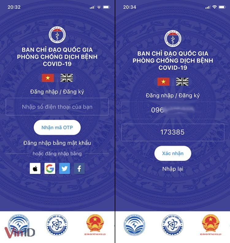 Bước đăng ký để nhận mã QR code trên app VHD