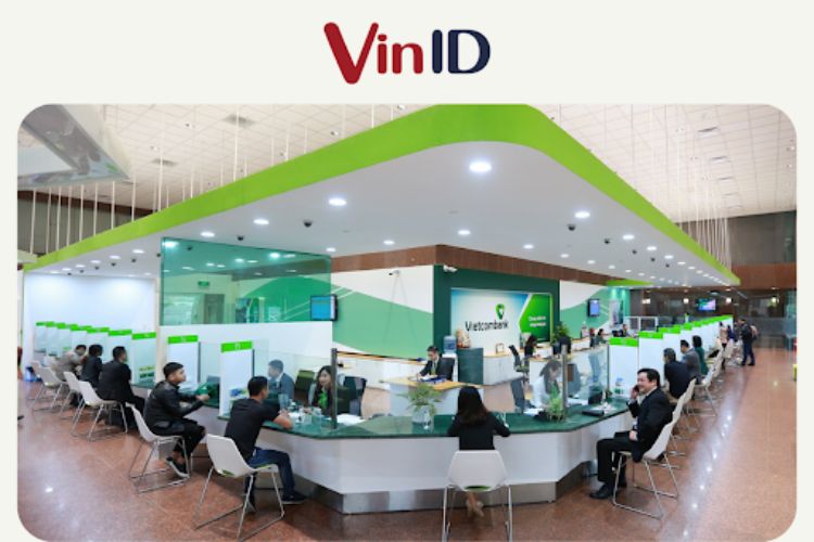 Quầy giao dịch ở Vietcombank