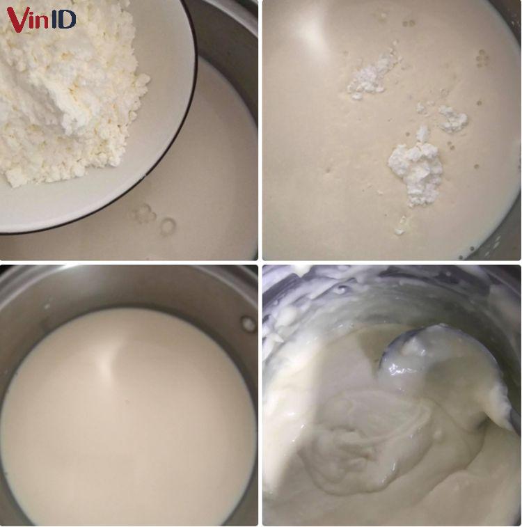 Các bước nấu bột bắp với sữa tươi